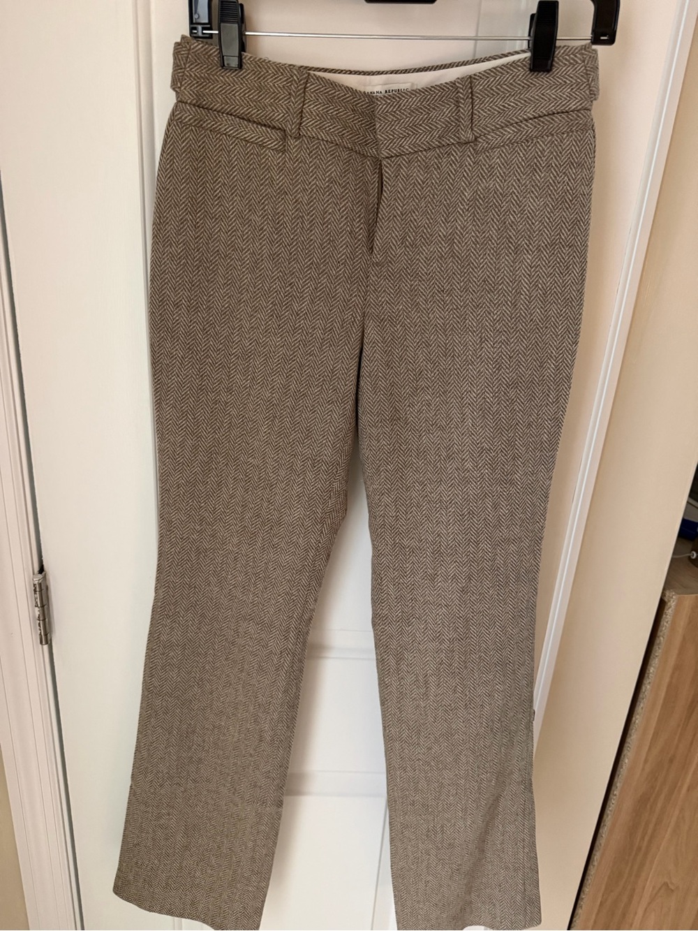 Banana Republic Taupe Herringbone Boot Cut Pants
